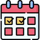 calendar icon showing a grid calendar with check marks on various days