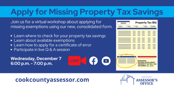 Apply for missing property tax exemptions