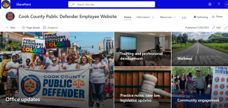 screenshot of intranet