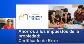 screenshot of spanish virtual workshop for certificate of error