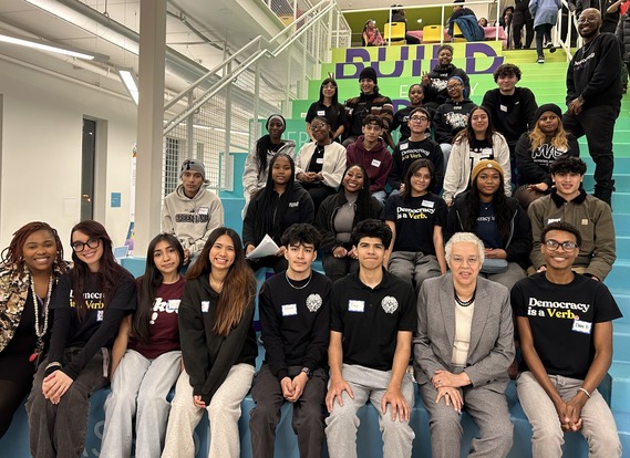 Youth with President Preckwinkle at BUILD inc