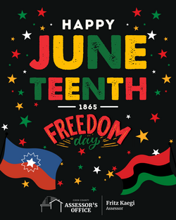 Juneteenth graphic from the Cook County Assessor's Office