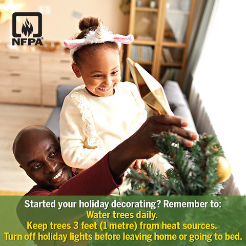 NFPA holiday decorating tips graphics