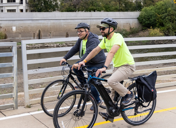 Mayor at Community Bike Ride photo