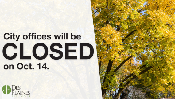 City Offices Closed Oct. 14 graphic