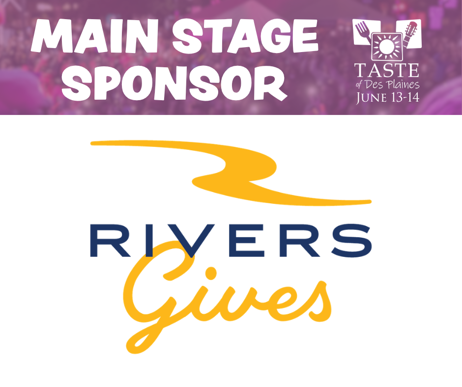 Main Stage Sponsor graphic featuring the Rivers Gives logo.