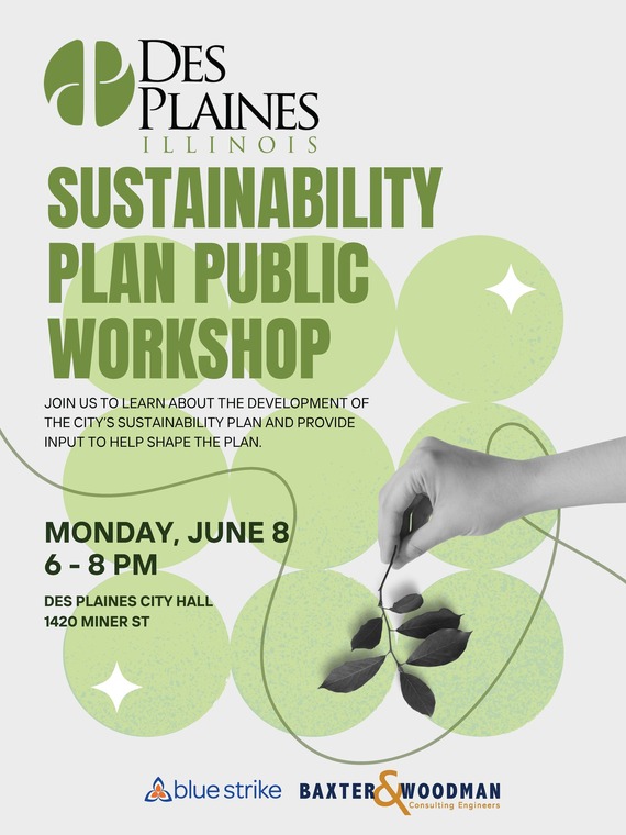 Flyer inviting residents to attend the workshop on June 8, featuring logos for the consulting companies