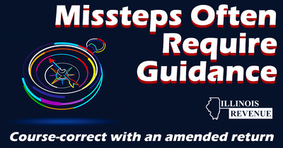 Depiction of a compass. Text: Missteps often require guidance. Course-correct with an amended return. 