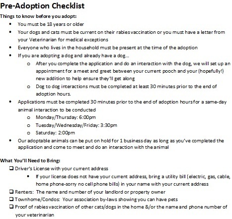 AC- Pre Adoption Checklist