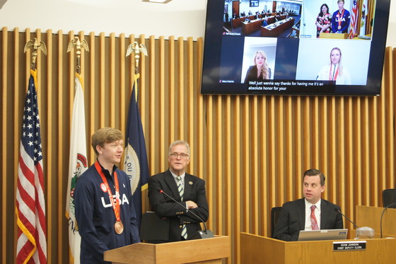 Local Olympians receive proclamation from County Board