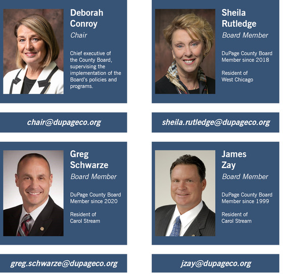 Meet your District 6 representatives: Chair Deborah Conroy and County Board members Sheila Rutledge, Greg Schwarze, and Jim Zay.