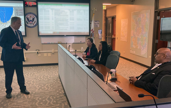 Board members in the Homeland Security Building.