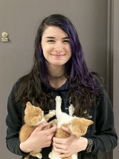 Meghan holding past foster kittens