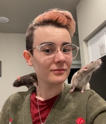 Harper with pet rats