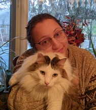 Gwen D holding her cat