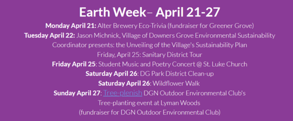 Greener Grove Earth Day List of Events