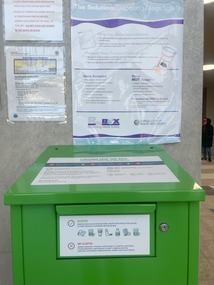 Picture of what is and isn't accepted at the DuPage Sheriff's Office medication drop-off bin