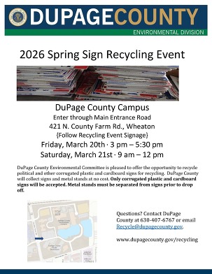 2026 spring political sign recycling event flyer