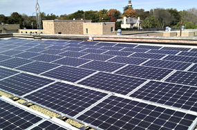 Solar panels on water plant
