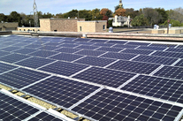 Solar panels on water plant