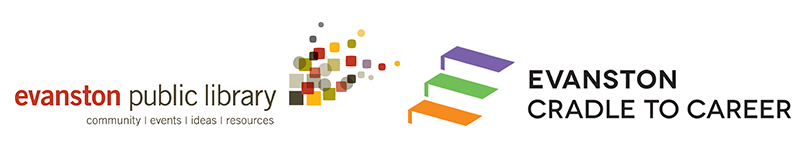 Evanston Public Library and Cradle to Career logos