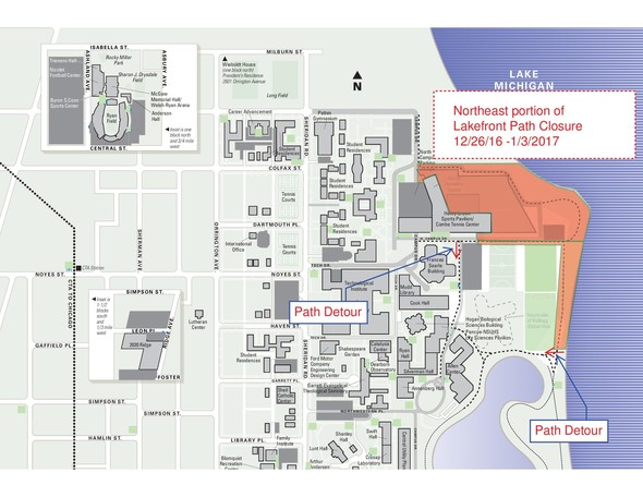 NU Lakefront Path Closure