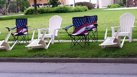 Lawn chairs on July 4