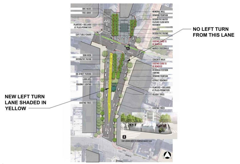 Fountain Square traffic modification