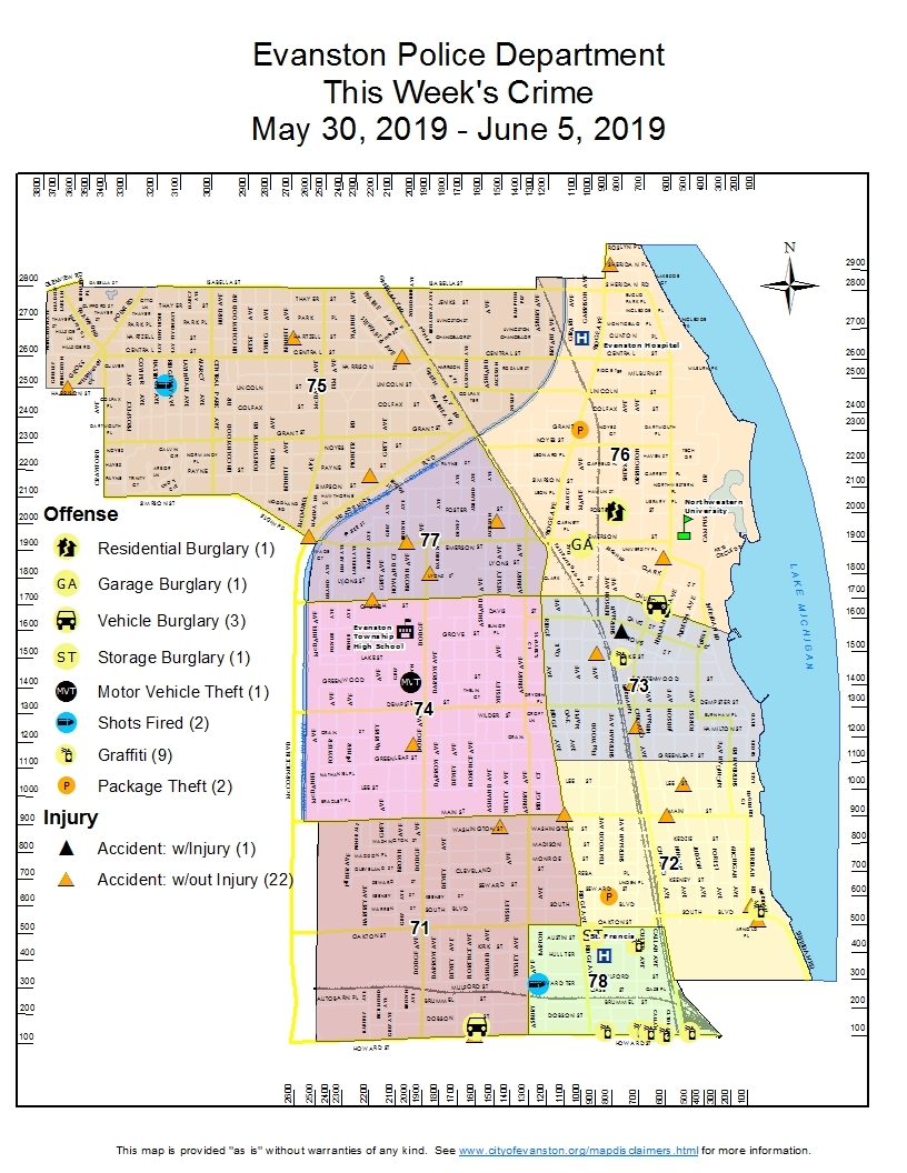 Police activity map May 30 - June 5