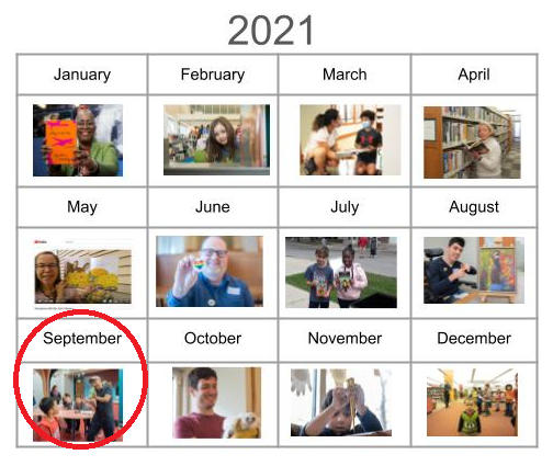 2021 calendar with September circled