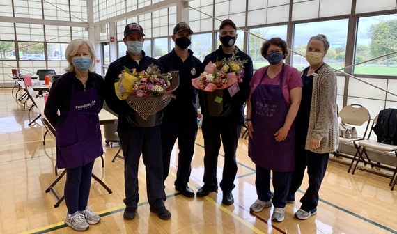 Flowers for vaccine workers courtesy of Inspire Through Flowers