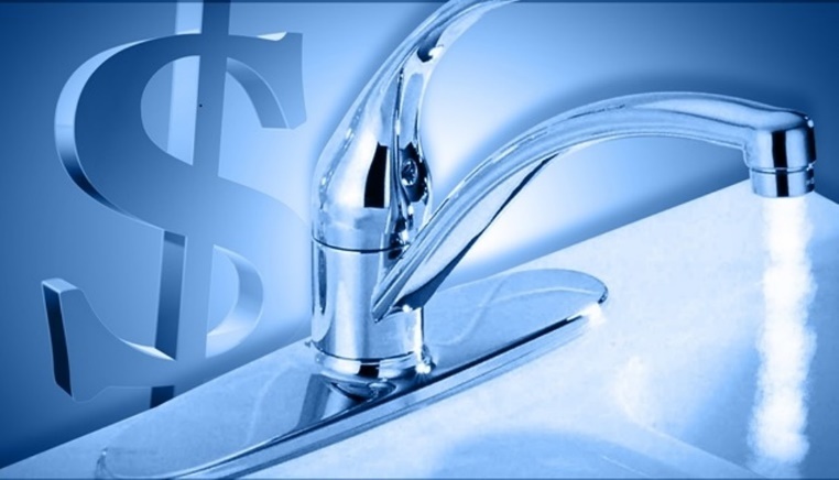 water faucet with dollar sign