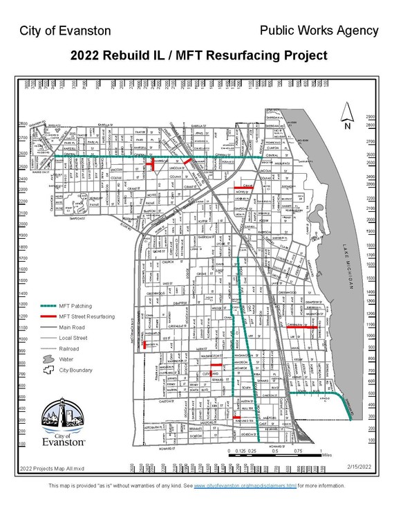 2022 Pavement Patching and Resurfacing Map