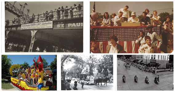 Historical photo collage of Independence Day