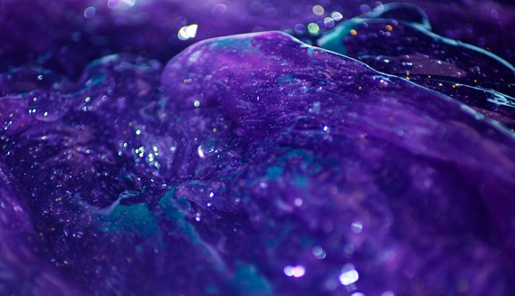 Close-up of sparkly purple slime.