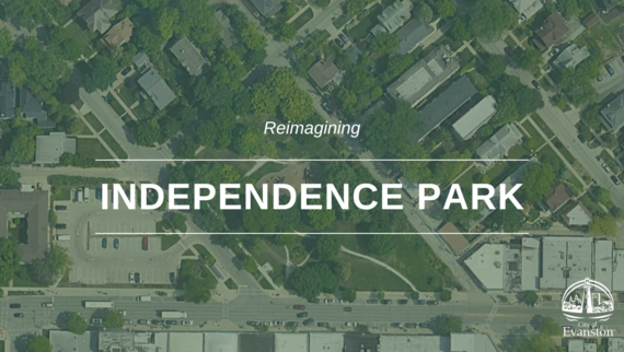 Reimagining Independence Park (aerial view of park with text)