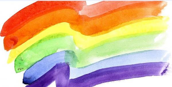 Pride Unites Us watercolor logo