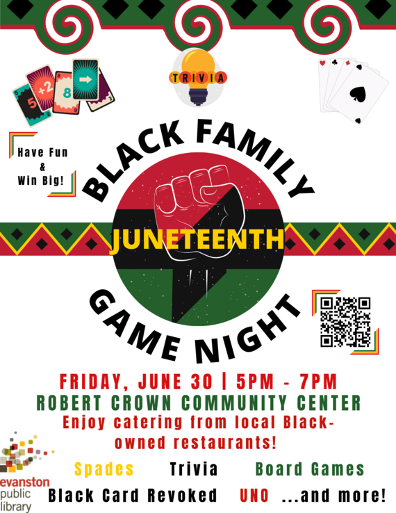 black family game night, friday, june 30th, 5 to 7 pm