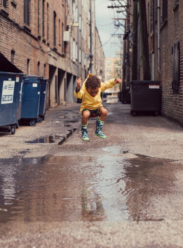 Jumping in puddles!