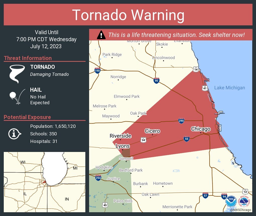 Weather Alert: National Weather Service Issues Tornado Warning