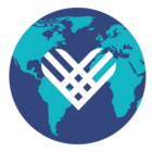 Globe with Giving Tuesday red hatched heart on it