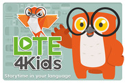 Lote 4 Kids logo. Storytime in your language