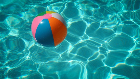 beach ball in a pool