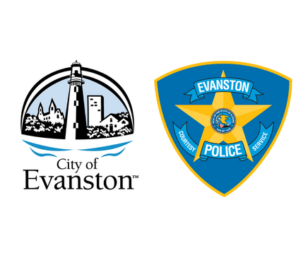 Evanston logo and police logo