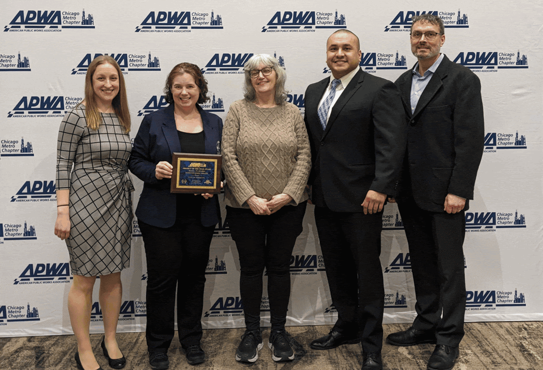 Public works staff posing with awards