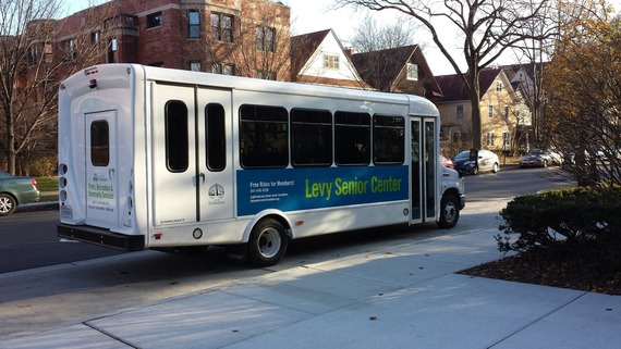 Levy Senior Center bus are on the street