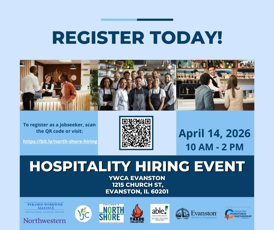 Hospitality Hiring Event on April 14th at YWCA from 10 AM to 2 PM