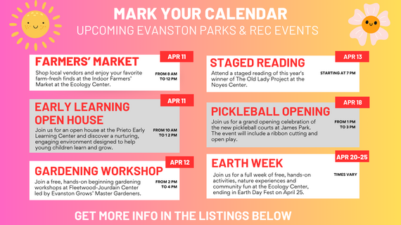 April 10 weekly events schedule