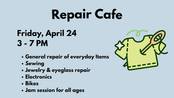April 24 Repair Café  activities flyer