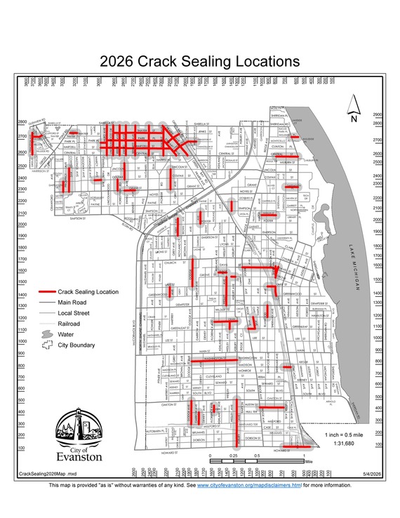 Image of the Map showing crack repairs